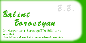 balint borostyan business card